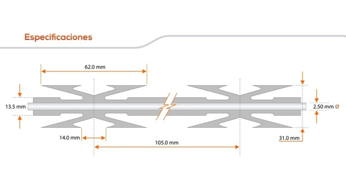 Púa Concertina Galvanizada Doble Arpón, Máxima Seguridad Envío gratis