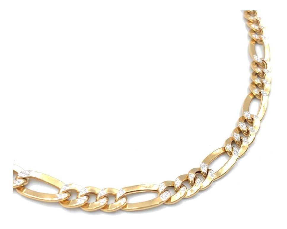 Cadena Para Hombre Oro 10k Diamantada Figaro 55 Cm / 6 Mm Mercado Libre