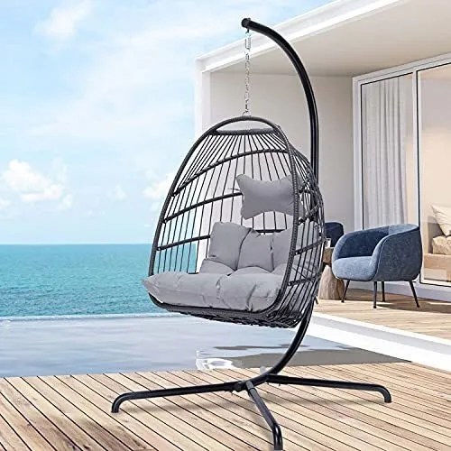 Silla De Hamacas, Swing Egg Chair Con Soporte Para Interior Envío gratis