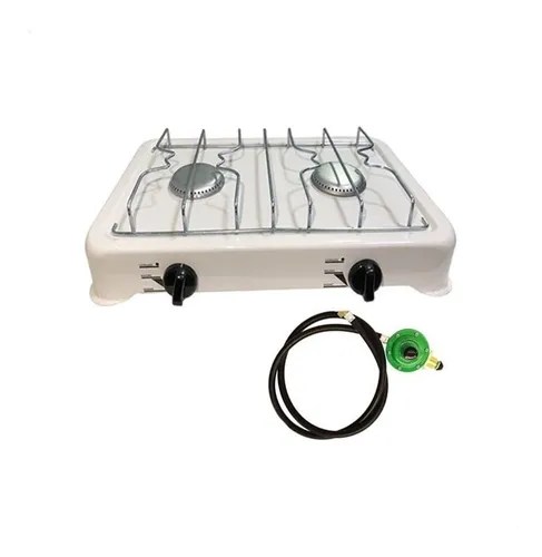 Anafe Dos 2 Hornallas Gas Envasado + Regulador 1,5 Metros | Udg