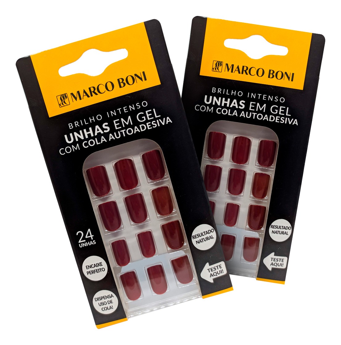 48 Unha Postiça Gel Autocolante Marco Boni Vermelho Esc 1904 MercadoLivre