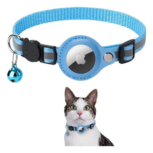 Collar Reflectante Para Airtag Gatos Con Broche De Seguridad Meses