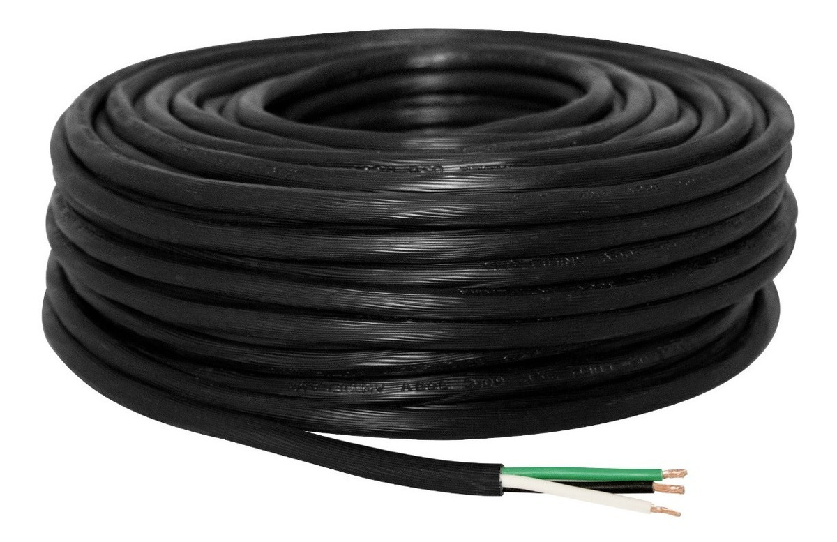 Cable Uso Rudo 3x12 Rollo 100m Negro VOLTMEX OFICIAL