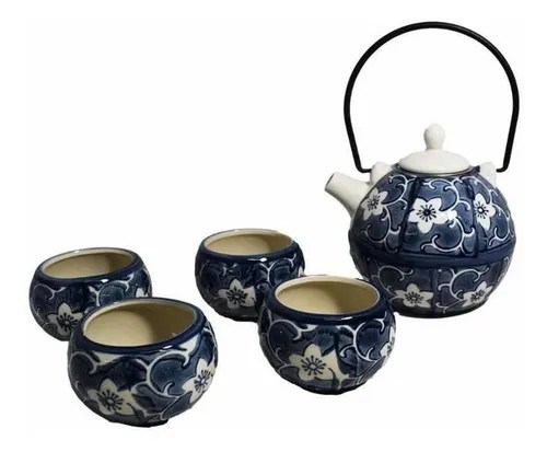 Set Tetera Y Pocillos Porcelana Con Filtro Para Te En Hebras | Marem Tienda