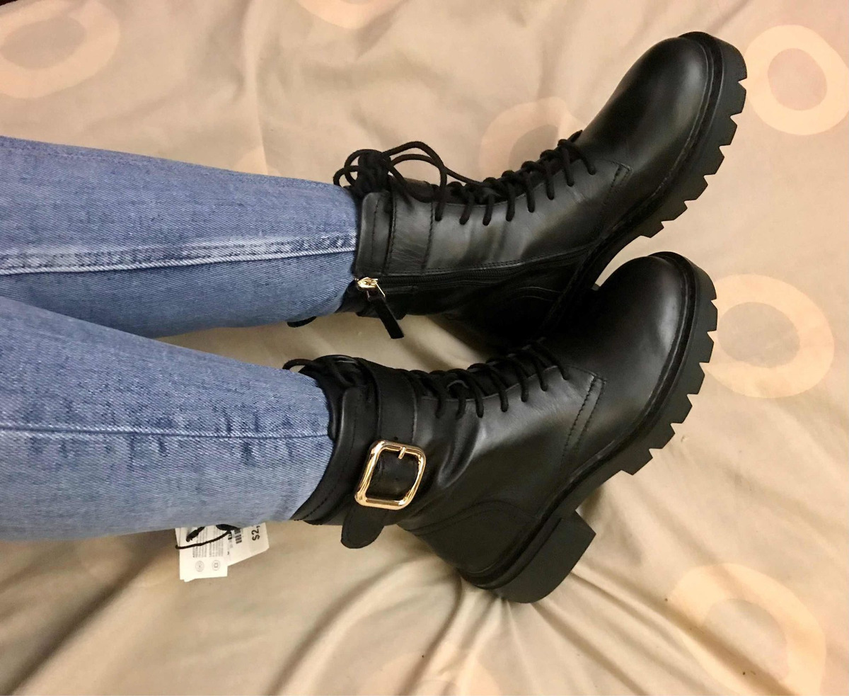 Botas De Piel Zara Combat Mercado Libre