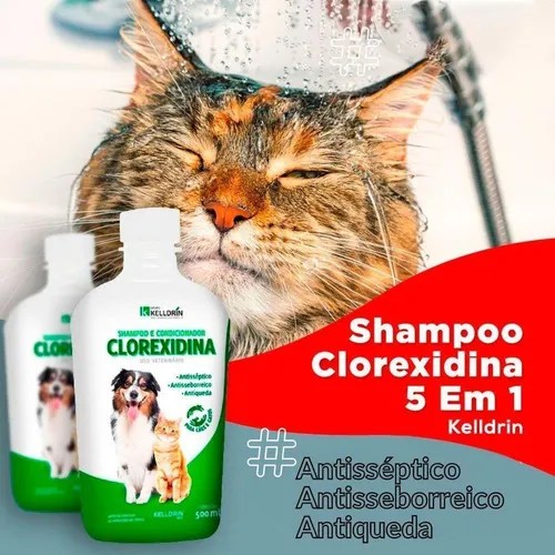 2 Shampoo Pet Cães Gatos 5 Em 1 Dermatite Clorexidina 500ml MercadoLivre