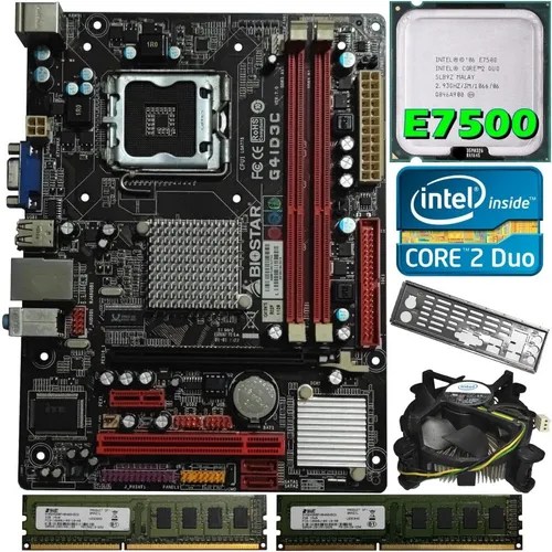 Kit Biostar G41d3c + Core 2 Duo + Ddr3 4gb + Cooler Frete grátis