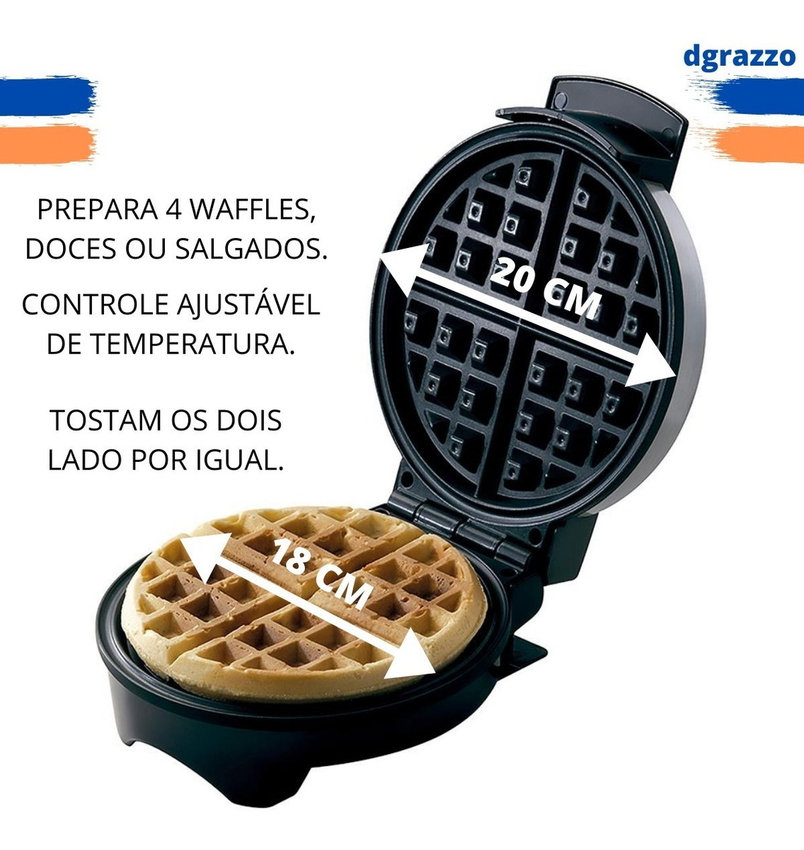 Máquina Waffle +receitas Pronta Entrega Hoje Café Manhã 220v Mercado