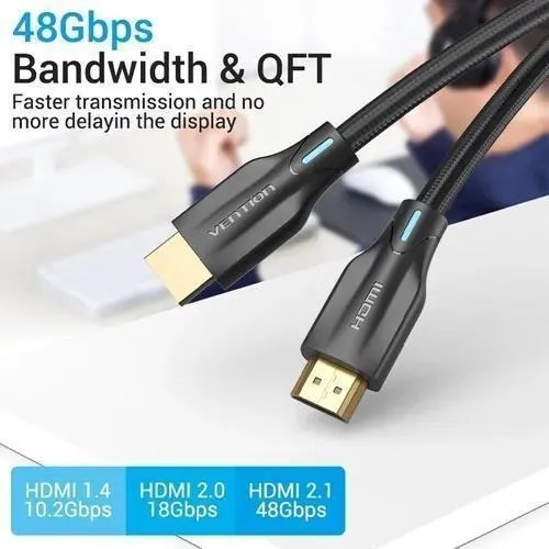 Televisor Cable Hdmi 2.1 FullHD 4K 8K Ps5 Premium Gamer de 3 m Vention