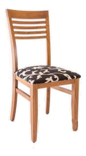 Silla Madera Tapizada Ecocuero Chenille Lustrada Comedor | Envío Gratis