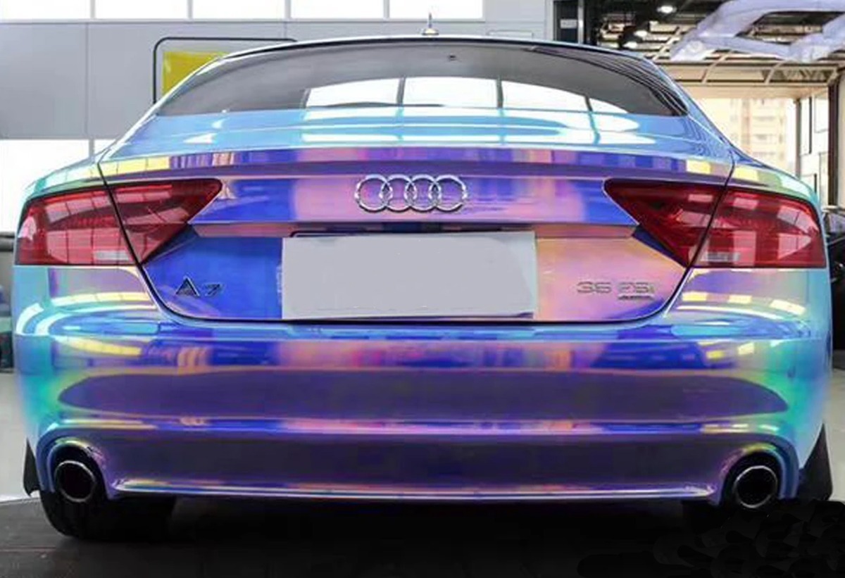 Vinil Wrap Automotriz Arcoíris Cromo Premium 1.37x1m Envío gratis