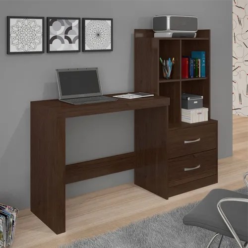 Escritorio con estante 2 cajones 4 nichos Alana Jcm MercadoLibre