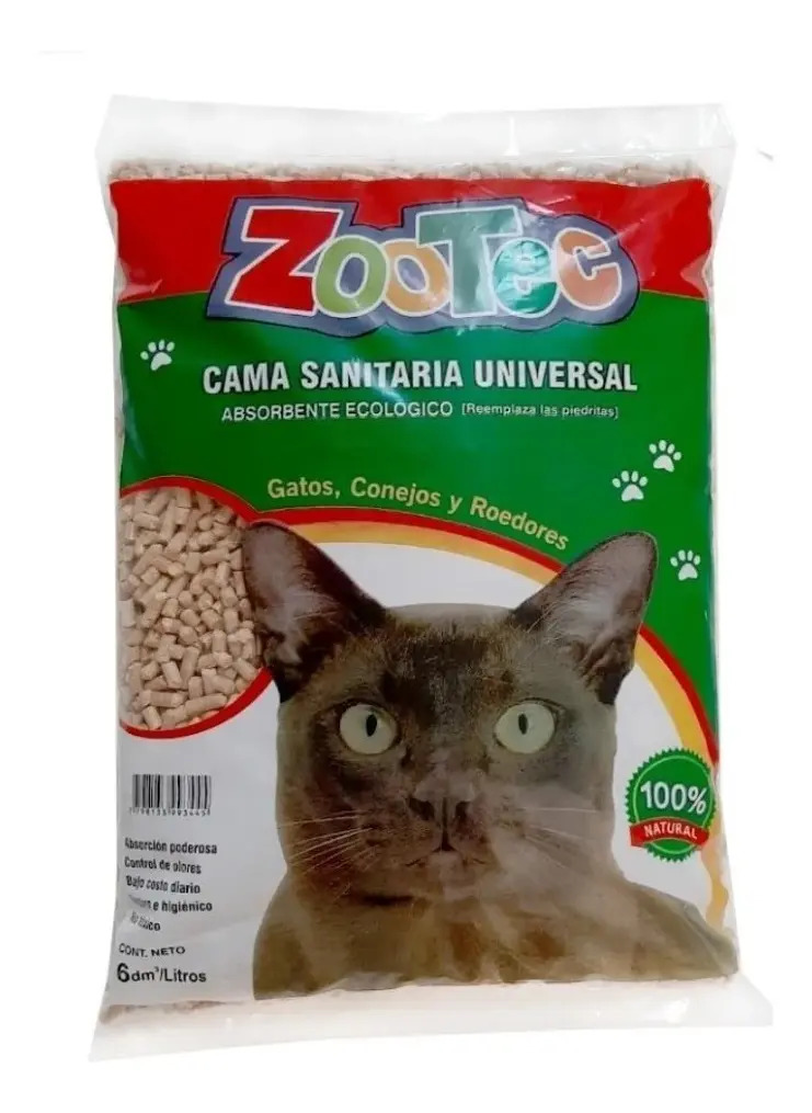 Zootec Cama Sanitaria Para Gatos D Pino Absorbente Ecológico Mercado