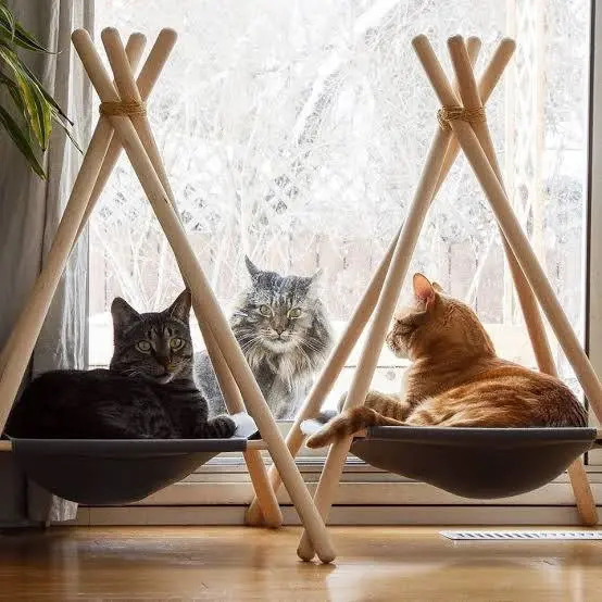 Cama Para Gatos Flotante Estilo Tienda De Campaña Tipi Gato Mercado Libre