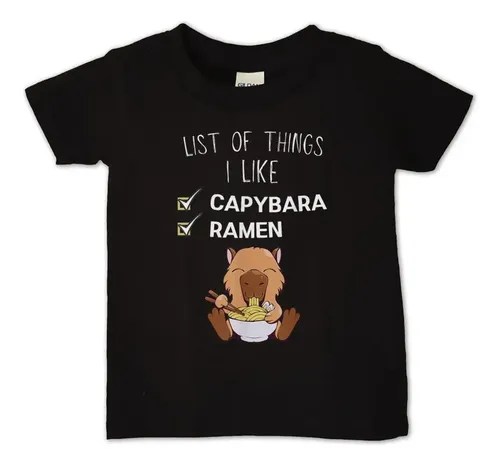 Polera Niño Capibara Y Ramen Cosas Que Me Gustan Capybara Cuotas sin