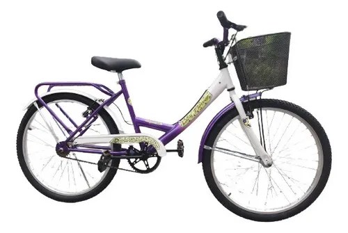 Bicicleta Mujer Rodado 24 Paseo Canasto Violeta Nueva | Piper Bikes