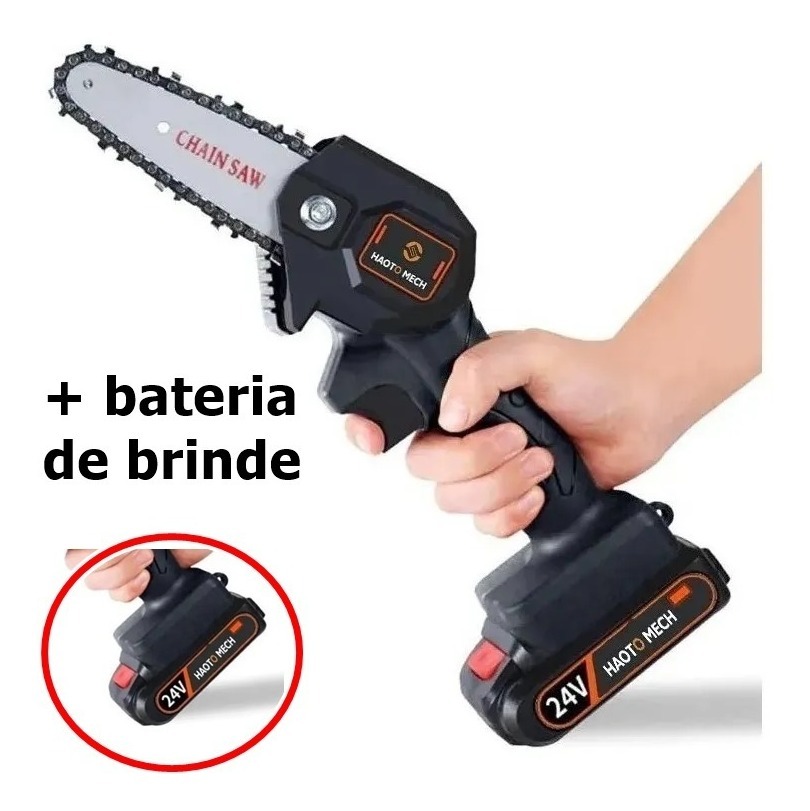 Mini Motosserra Elétrica Bateria Recarregável Portátil Mercado Livre
