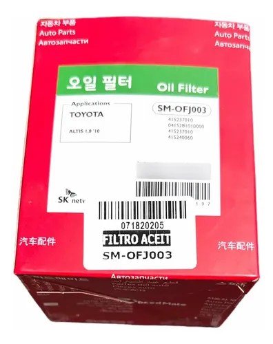 Filtro De Aceite Elemento Toyota Corolla 1.6 2014