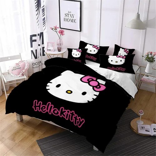 Juego De Ropa De Cama Hello Kitty Con Funda De Almohada (11) Cuotas