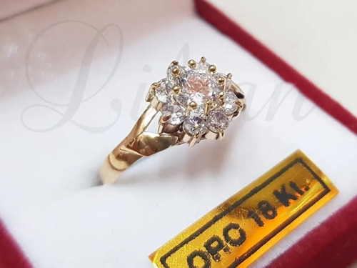 Anillos Oro 18K Cintillo Modelo Roseta Piedras Cubic Mujer | Envío Gratis