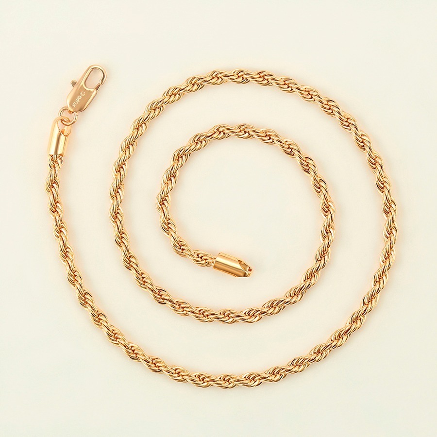 Fina Cadena Torsal 4mm Oro 18k Lam 45 Cm Con Estuche Meses sin intereses