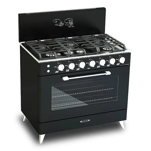 Estufa Luxor Gas Retro 900 a gas/eléctrica 6 quemadores negra 220V