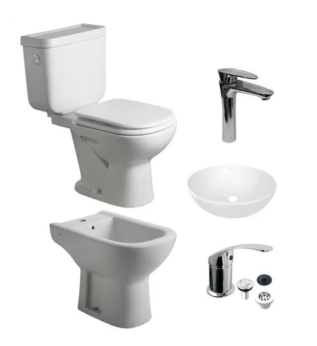 Juego Baño Completo Griferías Bacha Sanitarios Ferrum Bari | Udg