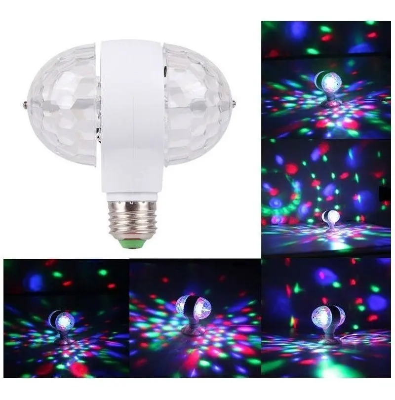 Foco Led Giratorio Doble Luces De Colores Para Fiestas