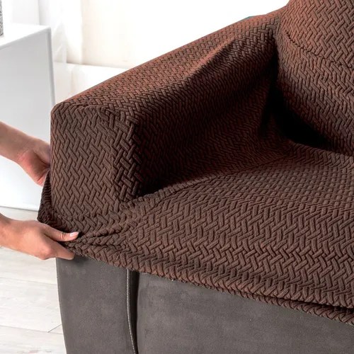 Funda De Sillón Café Loveseat Niza Protector Elástico Vianey Color
