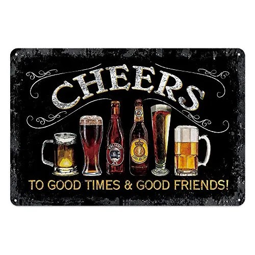 Original Retro Design Cheers Tin Metal Wall Art Poster,... Envío gratis