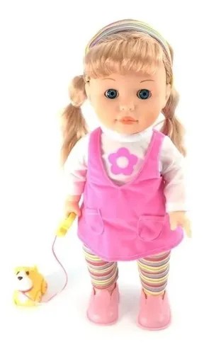 Muñeca Sole Pasea A Su Perro Camina Canta Habla Casa Valente | Casa Valente