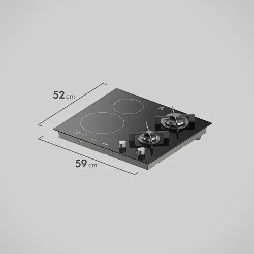 Cooktop Híbrido A Gás E Indução 4 Bocas Preto Electrolux (ie à venda em