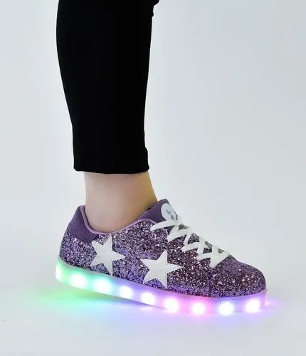 Zapatillas Footy Luces Led Carga Usb Brillos Y Estrellas | Mundo Manias