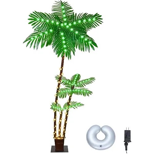 Lighted Palm Tree, 6ft Outdoor Christmas Trees For Deco... Cuotas sin