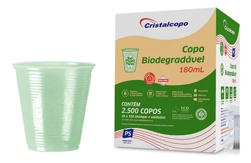 Kit 500 Copo Descartável Biodegradável 180ml Cristalcopo MercadoLivre