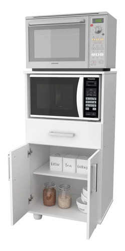 Mueble Para Microondas Y Horno Eléctrico Puertas Y Cajón | Cuotas Sin Interés