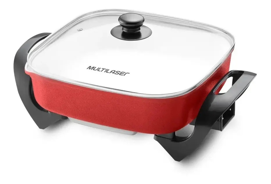 Panela Elétrica Quadrada Cerâmica Multilaser Cozinha Prática Mercado