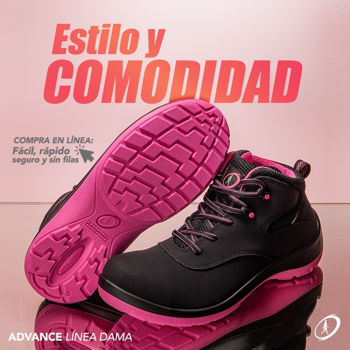 Bota De Seguridad Riverline Adv Rosa Y Aqua Envío gratis