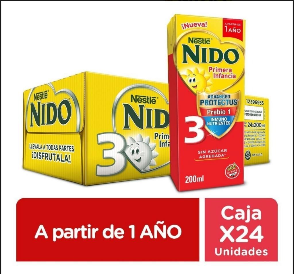 Leche Líquida Nestlé Nido 3 Por 24 Unidades De 200ml Mercado Libre