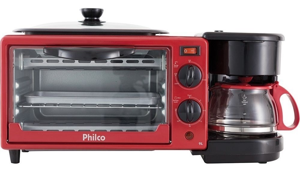 Forno Elétrico Philco Pfe09v 3 Em 1 Vermelho Mercado Livre