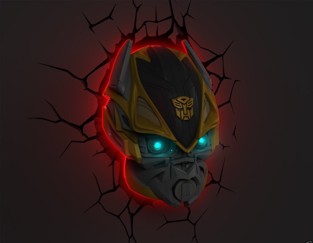 Bumblebee Transformers Lampara De Pared 3d Deco Light Led Envío gratis