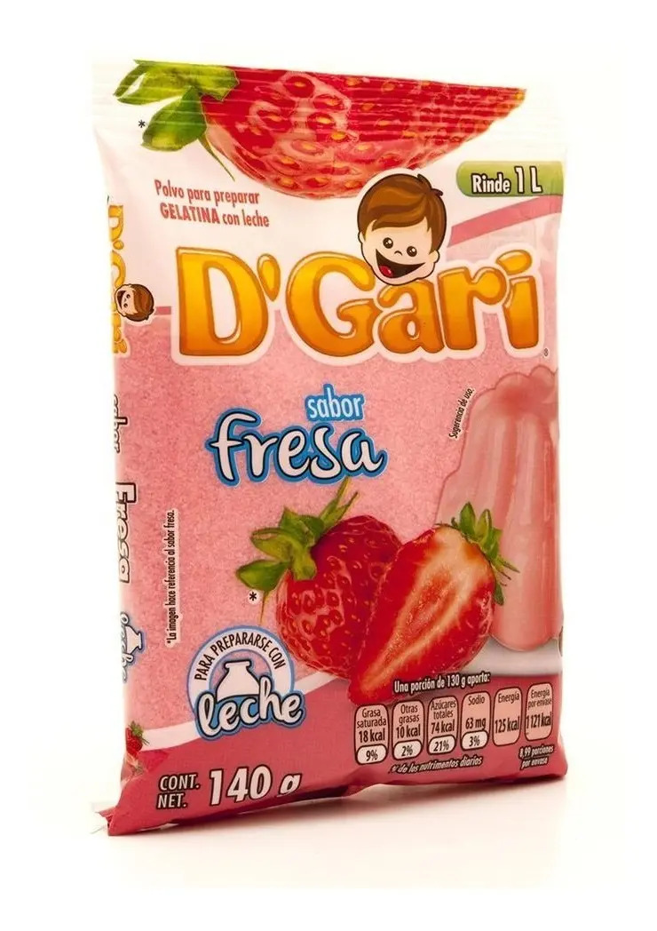 Gelatina D´gari 120g Fresa Leche Mercado Libre