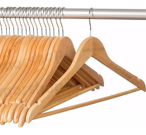 100 Perchas De Madera 1° Calidad Perchas Lustradas Por Mayor | Envío Gratis