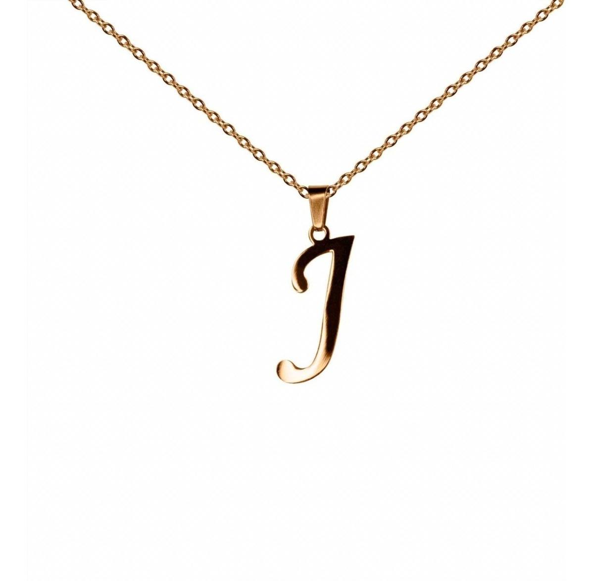 Cadena Con Dije Inicial Letra Acero Inoxidable Dorado Track Express