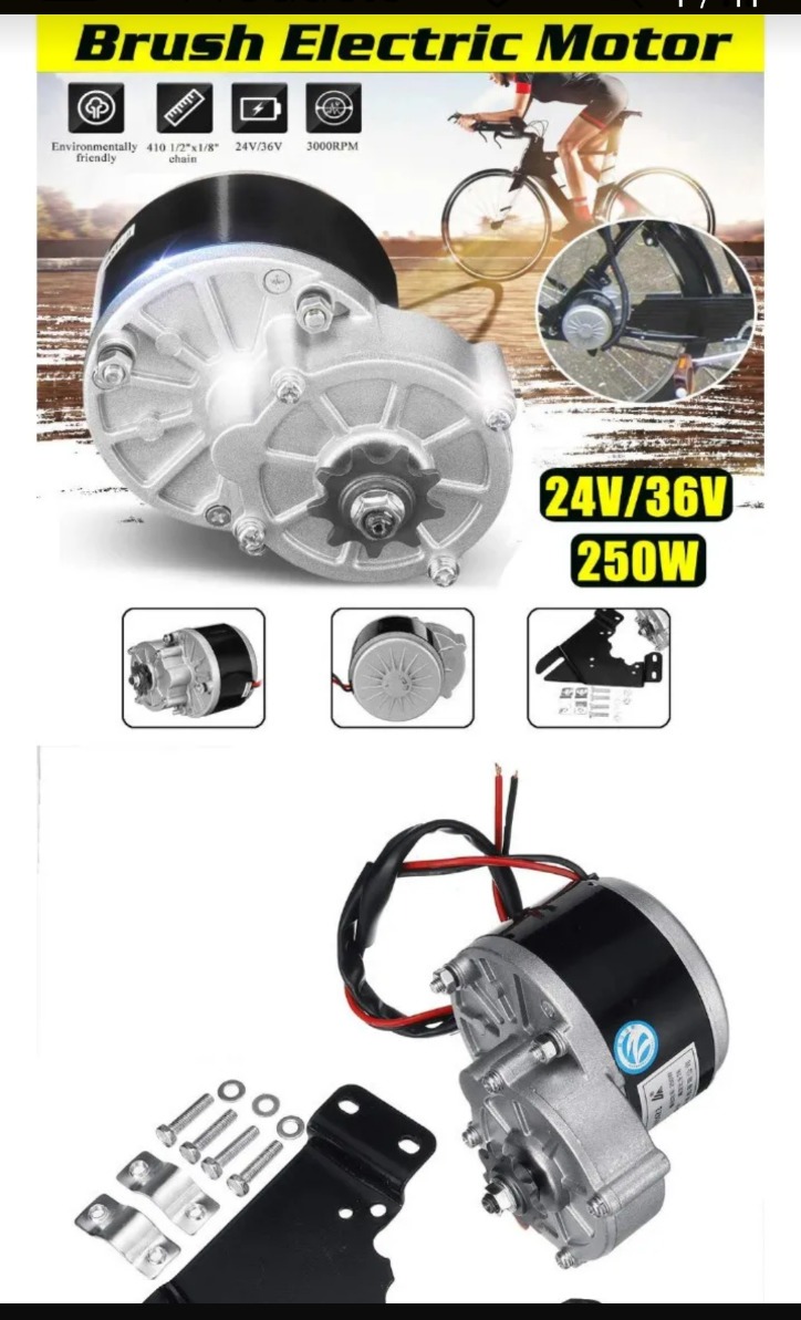 Motor Generador 24v 250w Reductor Energía Scooter Bici Ele Mercado Libre