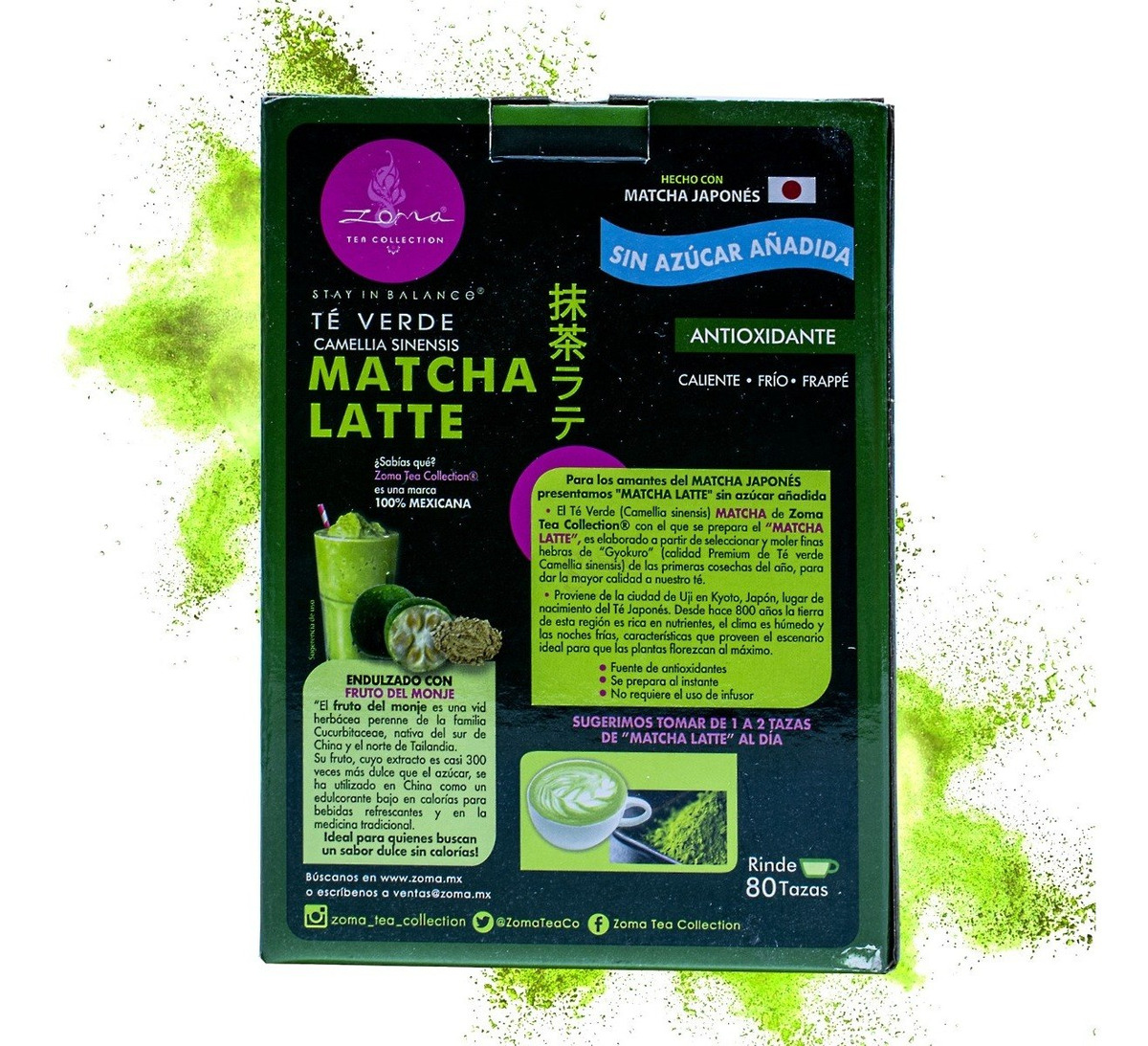 Té Verde Matcha Latte® Zoma 800g MercadoLibre