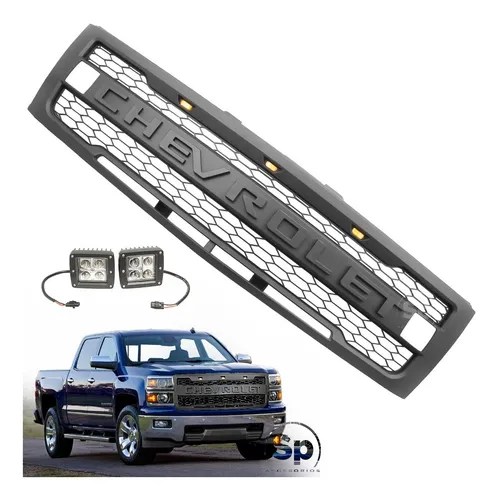 Parrilla Frontal Chevrolet Silverado Con Led 2007-2013 Rapto