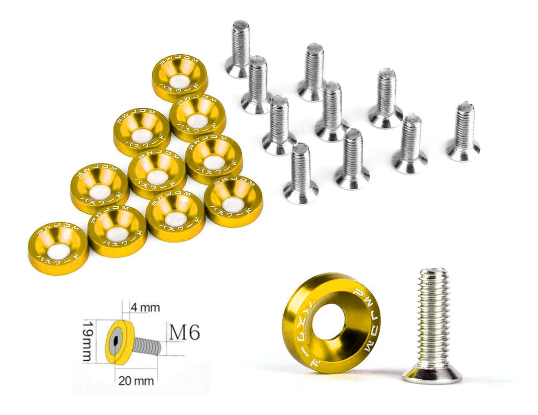 Arandelas Anodizadas Doradas X 10 Tornillo 6mm Pw Jdm MercadoLibre