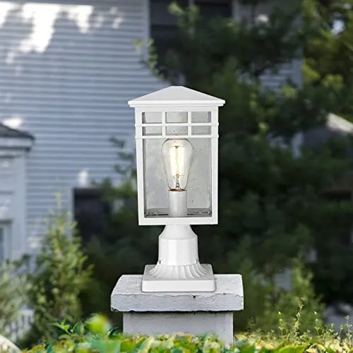 Luminaria De Poste Exterior Moderna Acabado Blanco Y Vi... en venta en