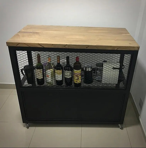 Barra Bar Desayunador Rústico Hierro Y Madera Ideal Parrilla | Mercadolibre